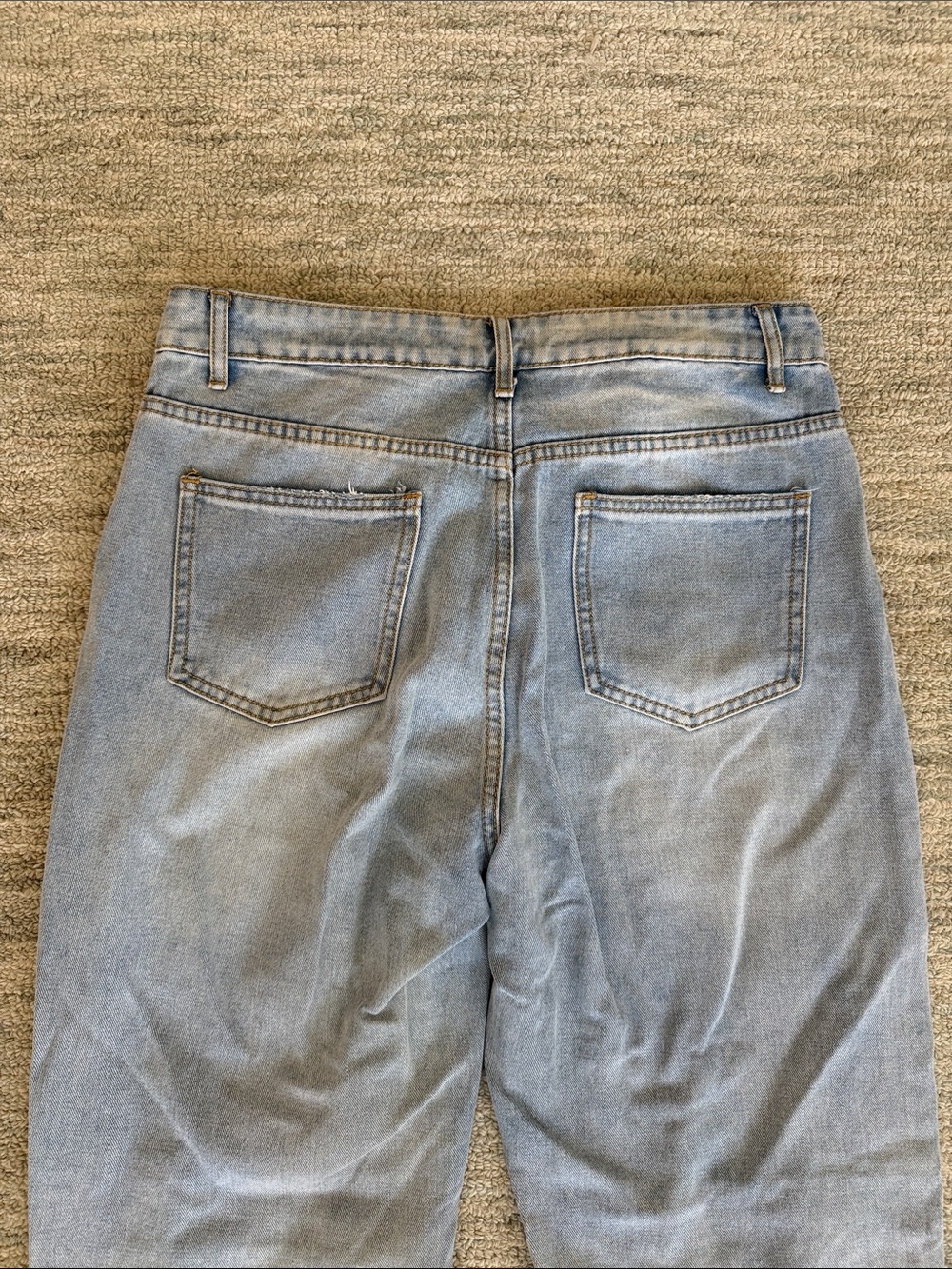 Light Blue Distressed Denim Jeans - Picture 7 of 8